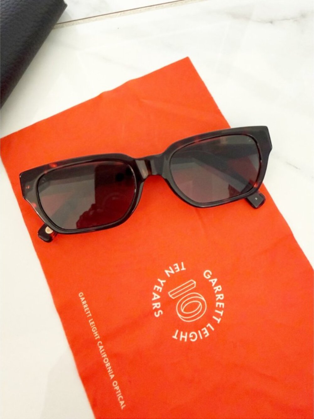 GARRETT LEIGHT 
Mayan Rectangle-Frame Acetate Sunglasses CA 650 tortoiseshell